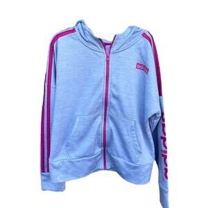 Adidas grey & pink sweatshirt size girls Medium 10/12